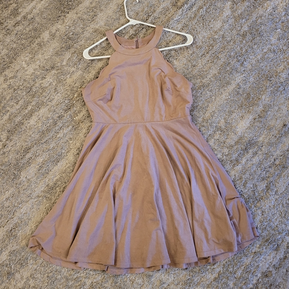 Sleeveless Mauve Halter Dress